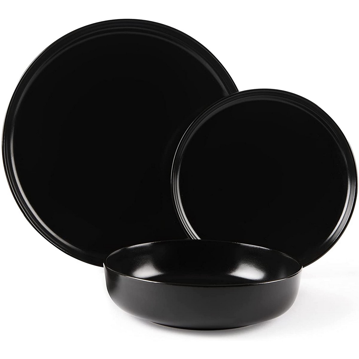Acquista online Excelsa Service 18 Nordic black white table plates with round effect Excelsa